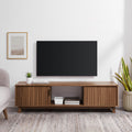 Modern Fluted Door Minimalist Tv Stand For Tvs Up To 65 Inches Mocha Coffee 60 69 Inches Mdf Mdf