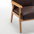 25.38'' Wide Classic Mid Century Modern Arm Chair, Dark Brown Dark Brown Microfiber