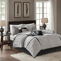 7 Piece Faux Suede Comforter Set Grey Cal King California King Grey Polyester