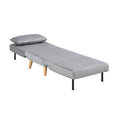 1Pc Sofa Futon Convertible Sleeper Modern Sleek Active Reclining Chair Chaise Sleeper Day Bed Stylish Contemporary Accent Chair Grey Grey Contemporary,Modern Wood
