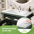30'' Bathroom Vanity With Top Sink, Modern Bathroom Storage Cabinet With 2 Drawers And A Tip Out Drawer, Single Sink Bathroom Vanity Same As Sw000143Aaf Green Bathroom Modern Solid Wood Mdf Resin