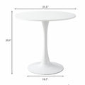 Modern Round Dining Table, 31.5'' Kitchen Dining Room Furniture, Coffee Table, Leisure Table, Living Room Table, White White Mdf Metal