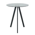 Modern Kitchen Glass Dining Table Round Tempered Glass Grey 31.5