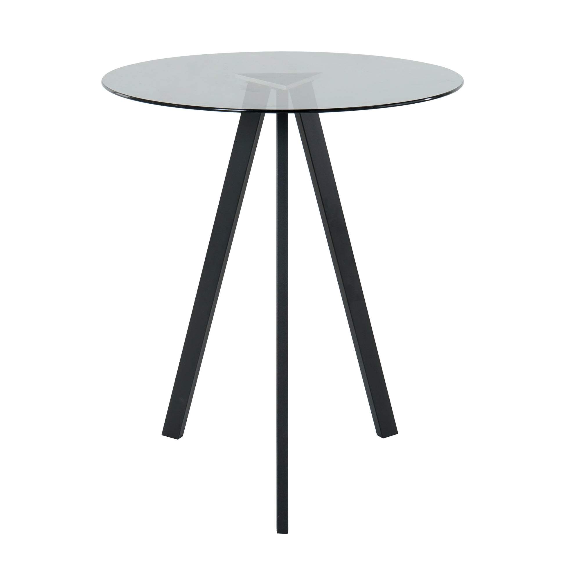 Modern Kitchen Glass Dining Table Round Tempered Glass Grey 31.5" Bar Table Top,Clear Bar Table Metal Legs,Black Legs Set Of 1 Grey Round Glass