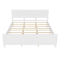 Wood Platform Bed Frame With Headboard, Mattress Foundation With Wood Slat Support, No Box Spring Needed, King Size, White Box Spring Not Required King White Wood Solid Wood Mdf