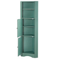 Tall Bathroom Corner Cabinet, Freestanding Storage Cabinet With Doors And Adjustable Shelves, Mdf Board, Green Green Mdf