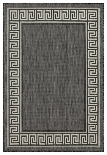 Sunshine Gc Har2002 Anthracite 5 Ft. 3 In. X 7 Ft. 3 In. Indoor Outdoor Area Rug Anthracite Polyester Polypropylene