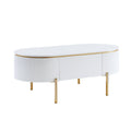 Daveigh Coffee Table, White High Gloss & Gold Finish Lv02464 White Gold Wood Metal