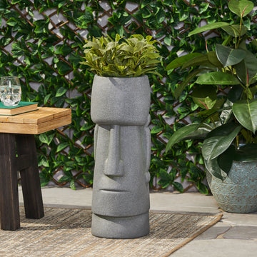 Flower Planter Stone Gray Magnesium Oxide