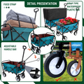 Minimeetall Multi Use Bag,Collapsible Foldable Wagon Cart Beach Wagon Heavy Duty Utility Cart Utility Wagon Grocery Cart For For Camping 3Pcs Plastic Liner Bag Covercyan Cyan Steel