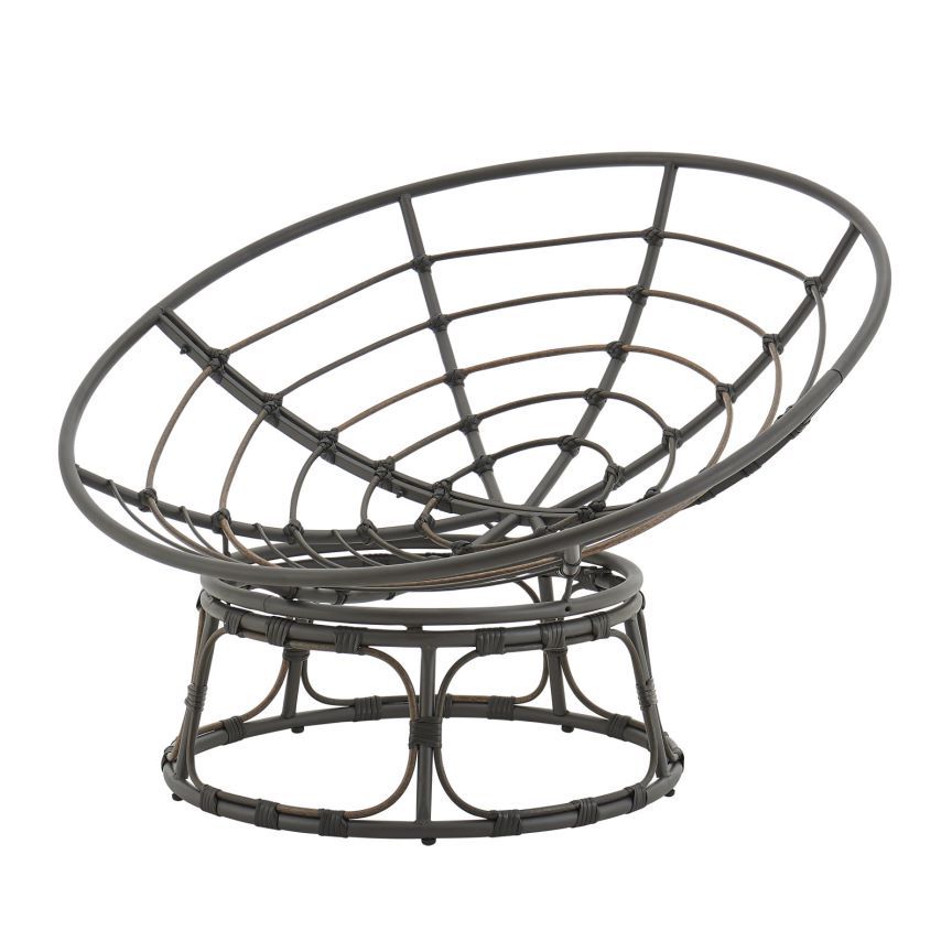 Francis Outdoor Moon Chair With Light Grey Cushion Light Grey Solid Surface