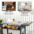 Outsunny Outdoor Grill Cart With Foldable Side Table, 46