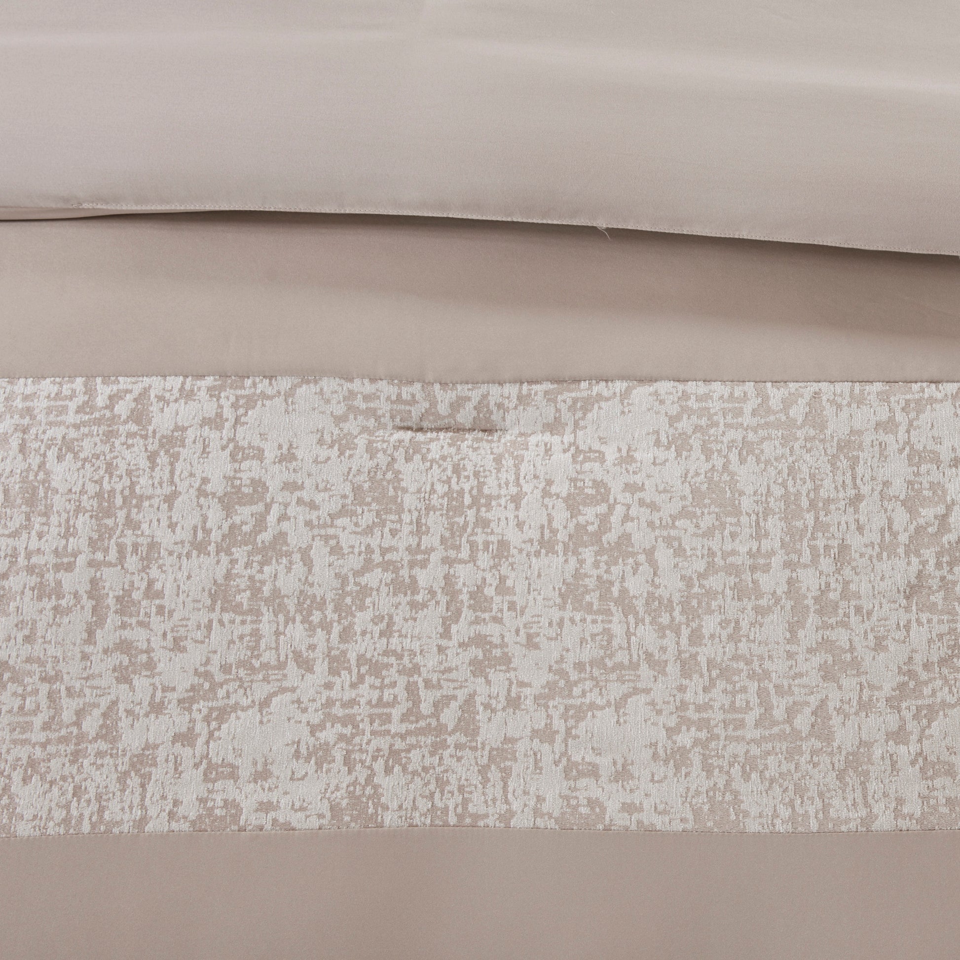 7 Piece Chenille Jacquard Comforter Set Taupe King King Multicolor Polyester