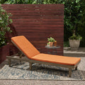 Nadine Chaise Lounge Cushion Orange Wood Waterproof Fabric