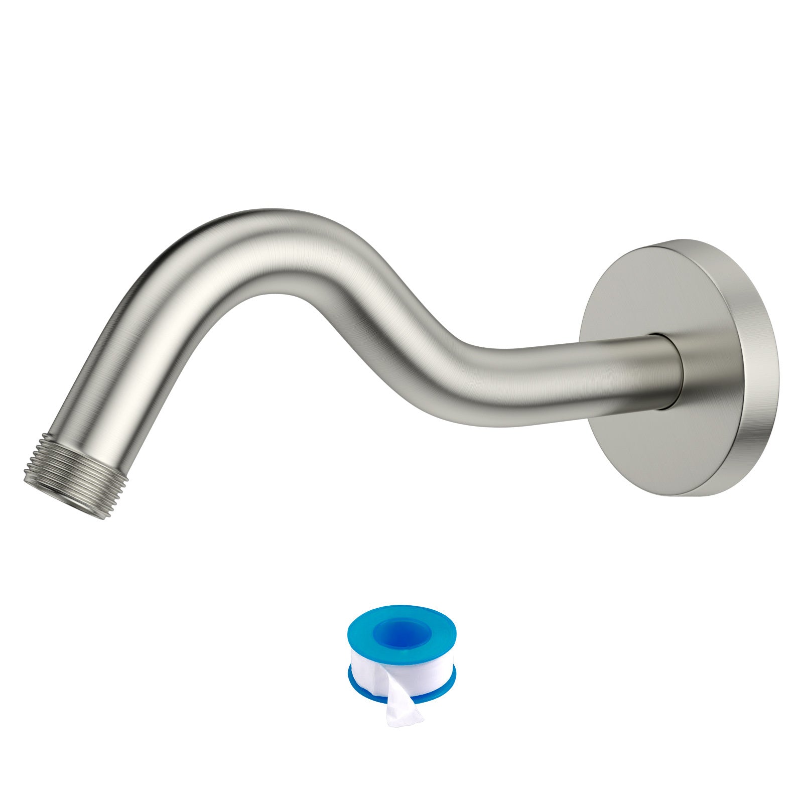 8" Shower Arm With Flange, Brushed Nickel Brushed Nickel Stainless Steel