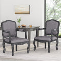 Dining Chair Set Of 2 Grey Fabric