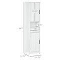 Kleankin Slim Bathroom Storage Cabinet, Tall Bathroom Cabinet, Linen Tower With Open Shelf, Drawer, Recessed Doors, And Adjustable Shelves, White White Mdf