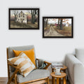 2 Piece Vignette The Old Mill & A Road Home Black Framed Wall Art For Living Room, Bedroom Wall Art Print For Home Decor By Billy Jacobs Multicolor Wood Paper