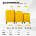 Hard Shell Luggage, 3 Piece Set, With Tsa Lock, 20 Inches 24 Inches 28 Inches Antique Yellow Polypropylene