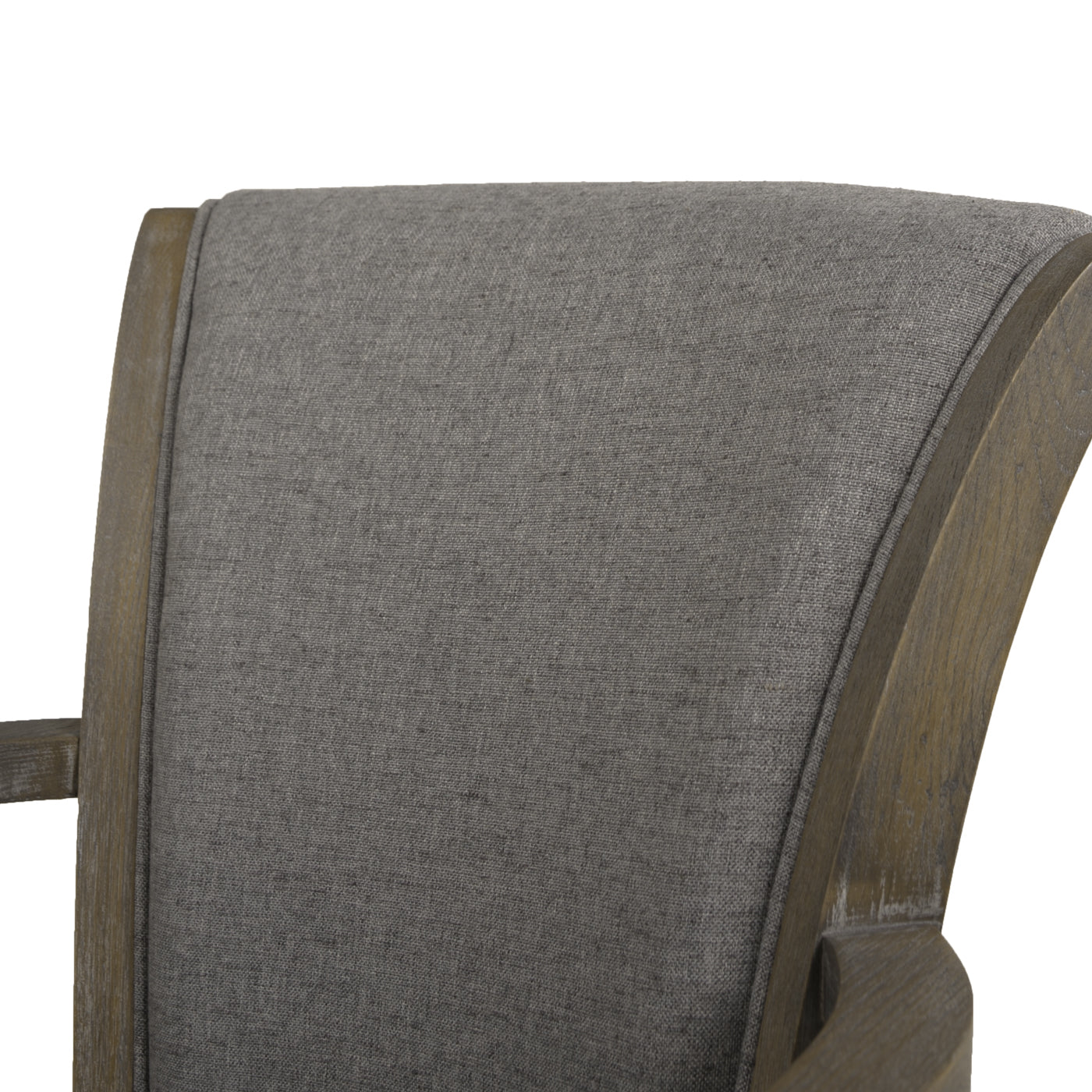 Williams 31 Swivel Bar Stool With Armrests, Heathered Grey Linen Gray Foam Linen