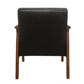 Accent Chair Button Tufted Dark Brown Upholstery Cushion Seat Mid Century Modern Furniture Solid Rubberwood Frame 1Pc Dark Brown Primary Living Space Mid Century Modern Solid Wood