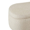 Boucle Flip Top Storage Bench Cream See Below Cream Wood