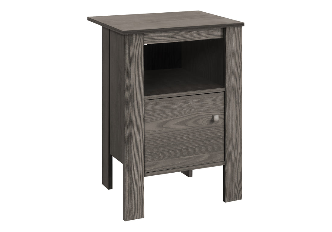 Accent Table, Side, End, Nightstand, Lamp, Storage, Living Room, Bedroom, Grey Laminate, Transitional Grey Particle Board