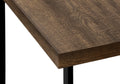 Accent Table, C Shaped, End, Side, Snack, Living Room, Bedroom, Brown Laminate, Black Metal, Contemporary, Modern Brown Mdf