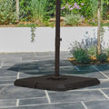 Outsunny 4 Piece Heavy Duty Cantilever Offset Umbrella Stand Base Weight, 264 Lb. Capacity, Easy To Fill With Water Or Sand Black Hdpe