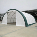 Single Truss Arch Storage Shelter W30'Xl40'Xh15' 11Oz Pe White Green Steel