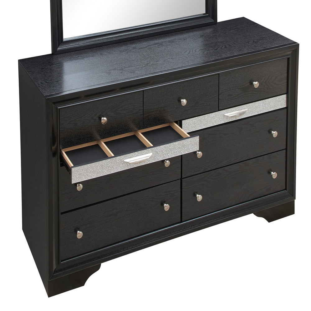 Madrid G02350 D Dresser Black Wood