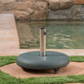 Wheelie Umbrella Base Round Green Concrete