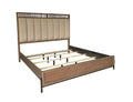 Queen Upholstered And Strap Panel Bed Queen Light Brown Solid Wood Mdf