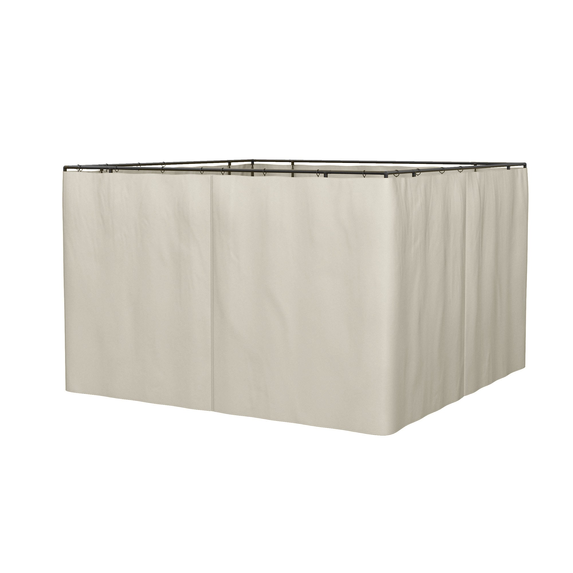 Outsunny 10' X 12' Gazebo Sidewall Set With 4 Panels, Hooks C Rings Included For Pergolas & Cabanas, Beige Beige Polyester