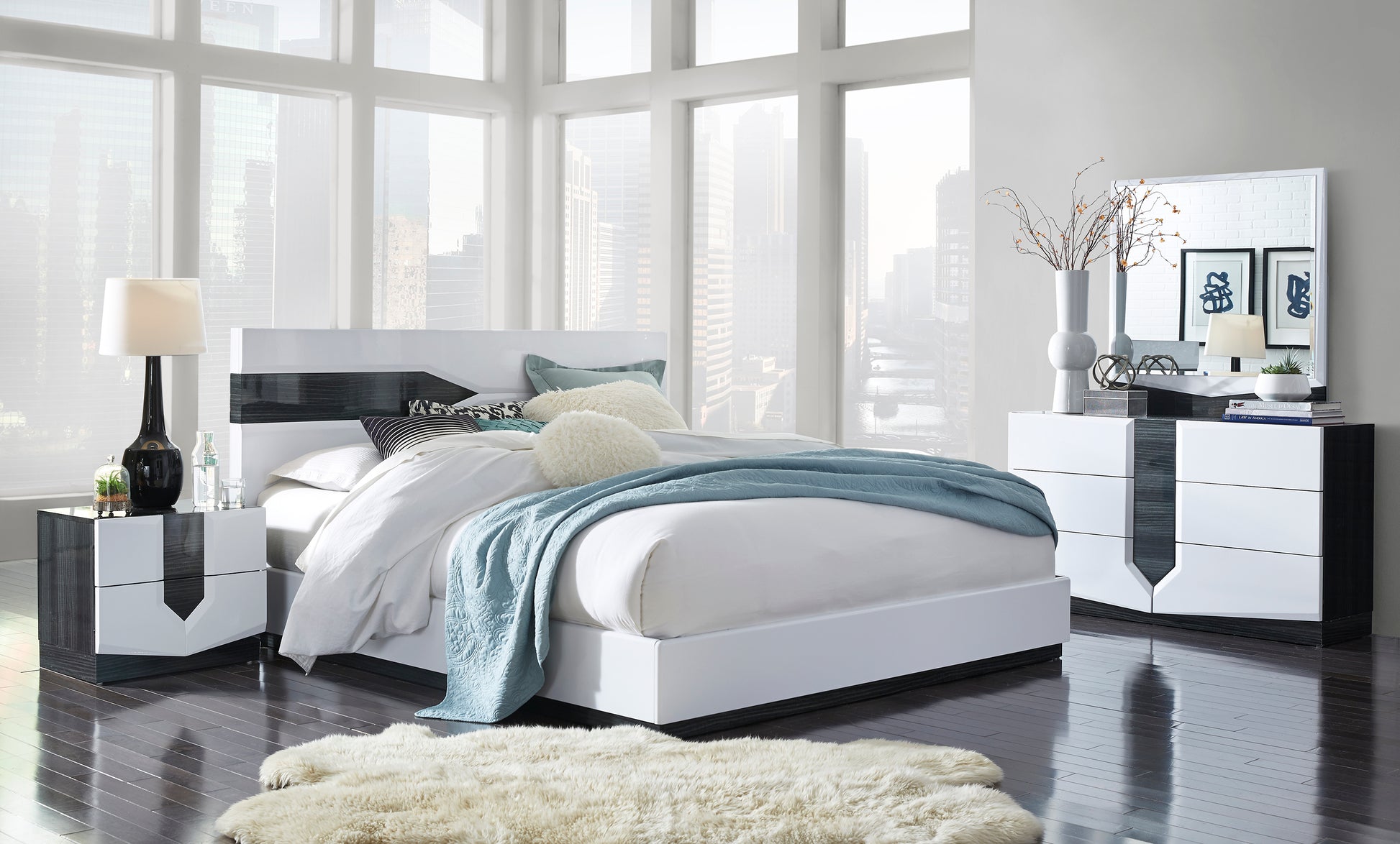 Vios Zebra White Hg Mirror White Black Mdf