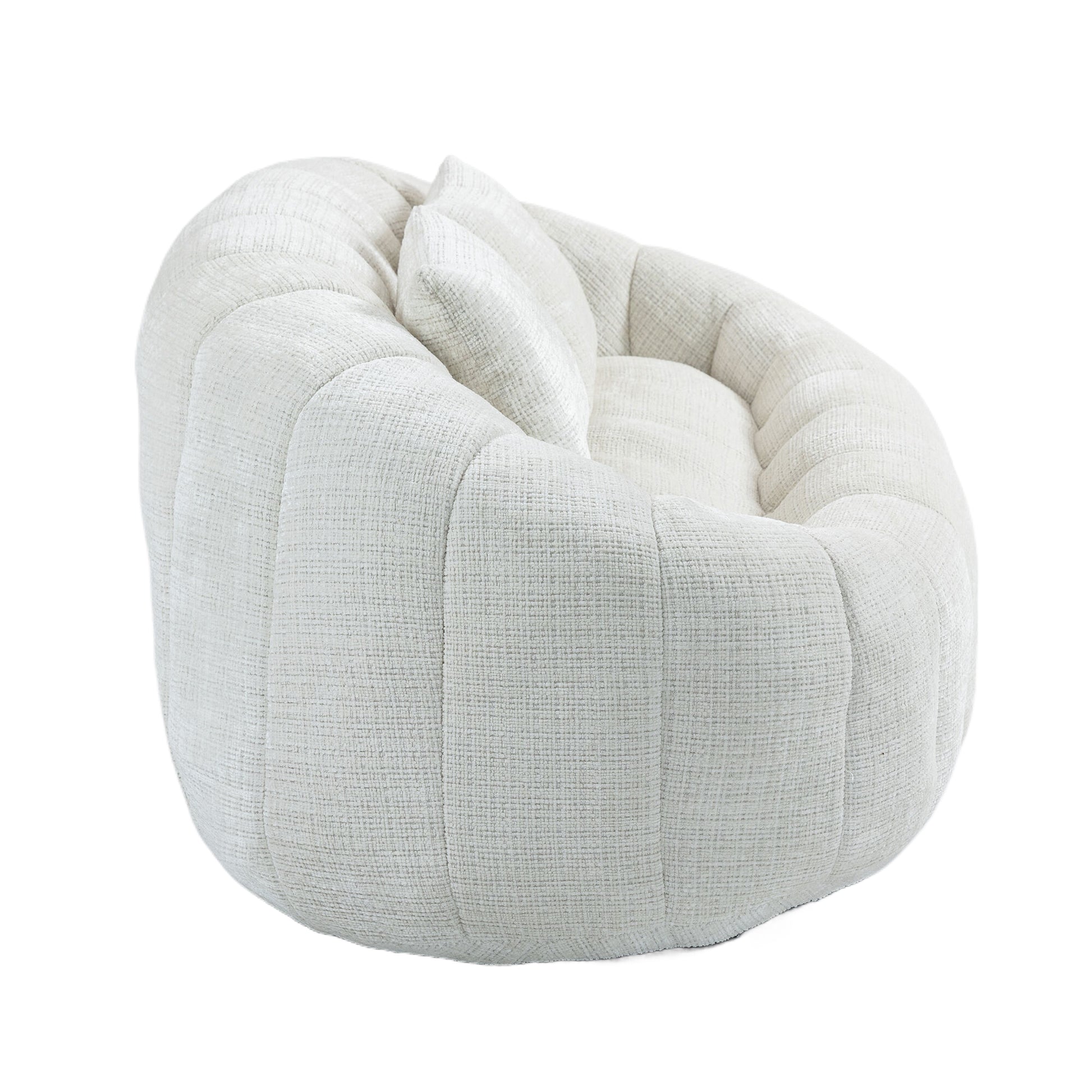 Coolmore Bean Bag Sofa Lazy Sofa Durable Comfort Lounger High Back Bean Bag Chair Couch For Adults And Kids, Indoor & Outdoor, Accent Floor Soft Lounge Chair Beige Chenille Beige Foam Chenille 2 Seat