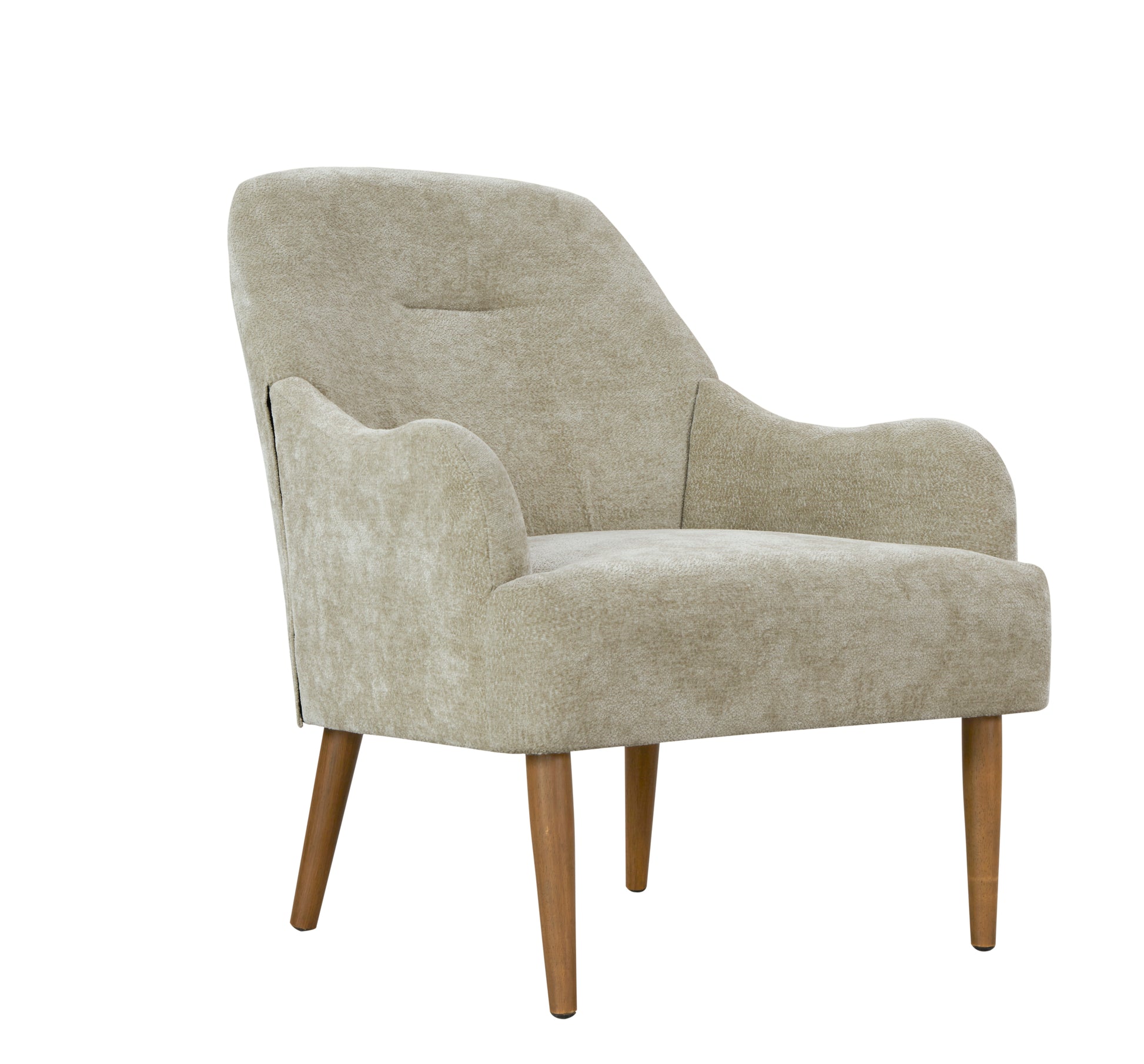 Chenille Armchair, Modern Style Accent Chair With Wood Legs, Comfy Design For Living Room, Bedroom, Office, Light Grey Gray Foam Wood Fabric
