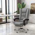 Vinsetto Vibration Massage Office Chair With Heat, Footrest, Gray Gray Pu Leather