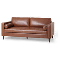 Mirod Comfy 3 Seat Sofa With Wooden Legs, Pu, For Living Room And Study Light Brown Pu 3 Seat