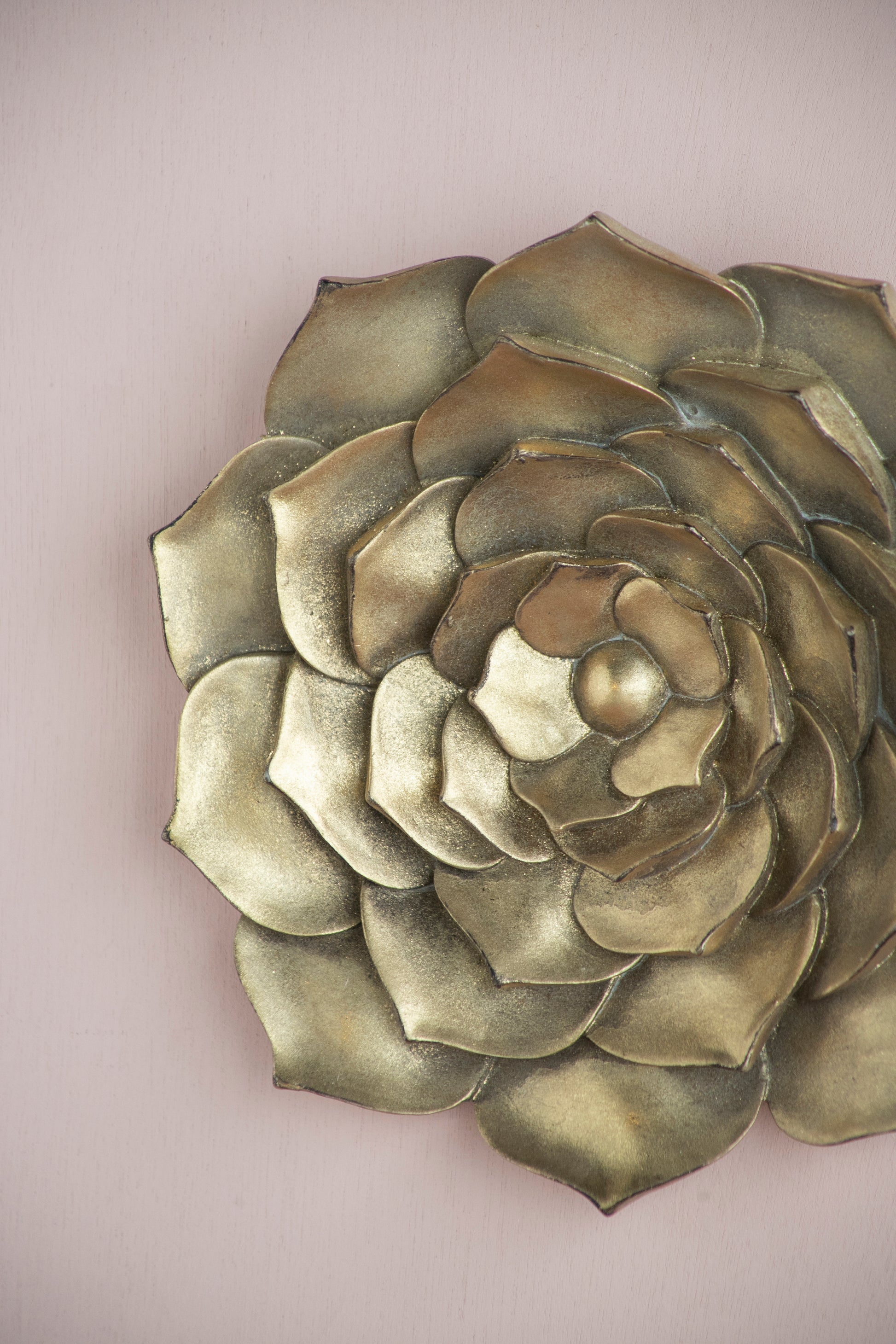 D10X1.4" Succulent Wall Plaque, 2 Piece Gold Resin