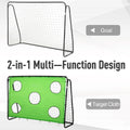 Soozier 8 X 3Ft Soccer Goal Target Goal 2 In 1 Design Indoor Outdoor Backyard With All Weather Polyester Net Best Gift Black Green Steel