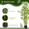 Homcom 5Ft Artificial Bamboo Tree, Faux Decorative Plant In Nursery Pot For Indoor Or Outdoor D Cor Green Plastic