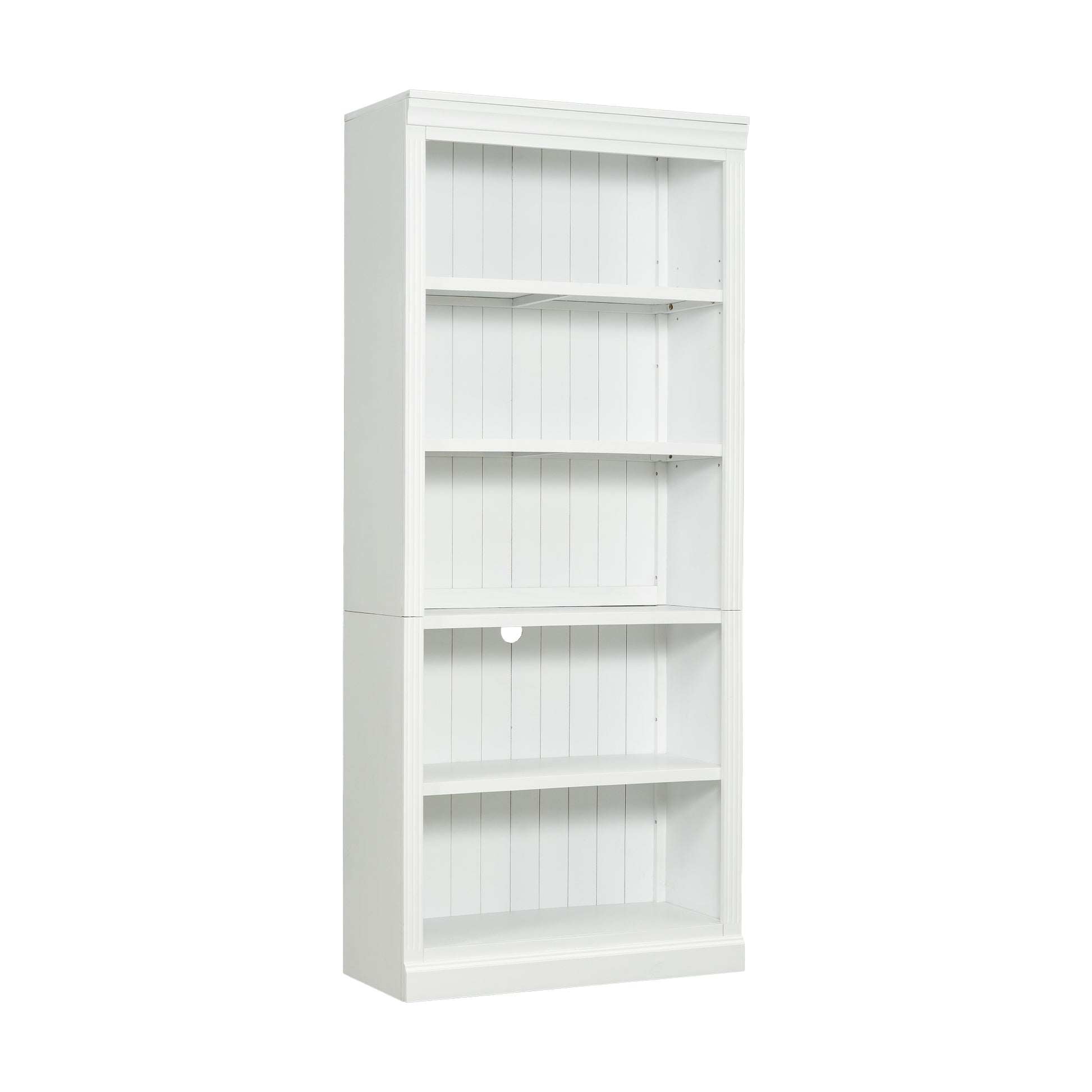 83.4" Tall Wood Bookcase,5 Tier Home Decor Bookshelves With Adjustable Storage Shelves,Storage Organizer For Cds Books Movies,Free Standing Storage Shelves For Living Room,Home Office,White White Solid Wood Mdf