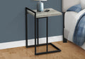 Accent Table, C Shaped, End, Side, Snack, Living Room, Bedroom, Grey Laminate, Black Metal, Contemporary, Modern Grey Particle Board