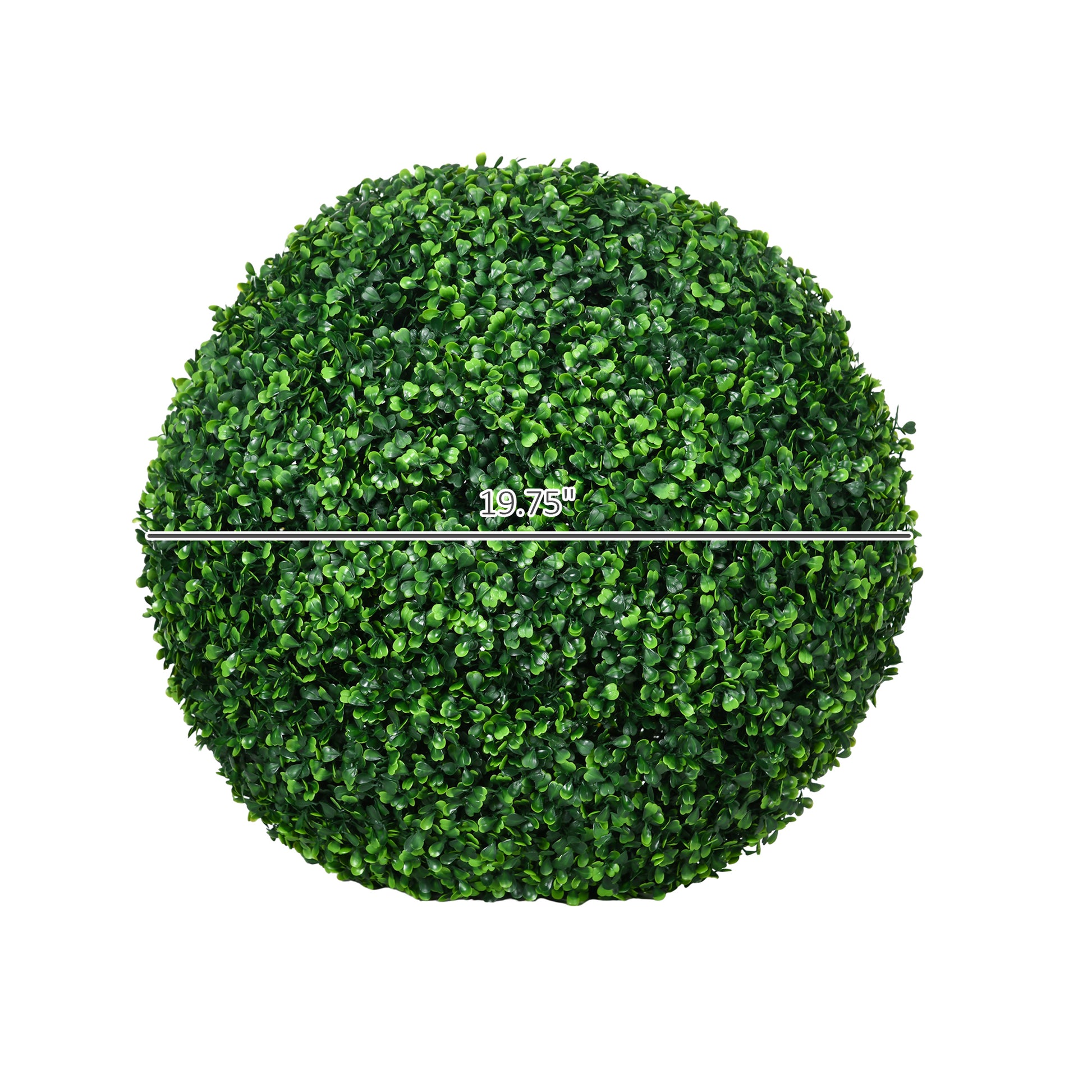 Homcom Set Of 2 19.75 Inch Artificial Ball Boxwood Topiary Trees Balls, Indoor Outdoor Fake Plants For Home, Office & Living Room Decor Green Plastic