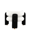 Accent Chair Black White Fabric
