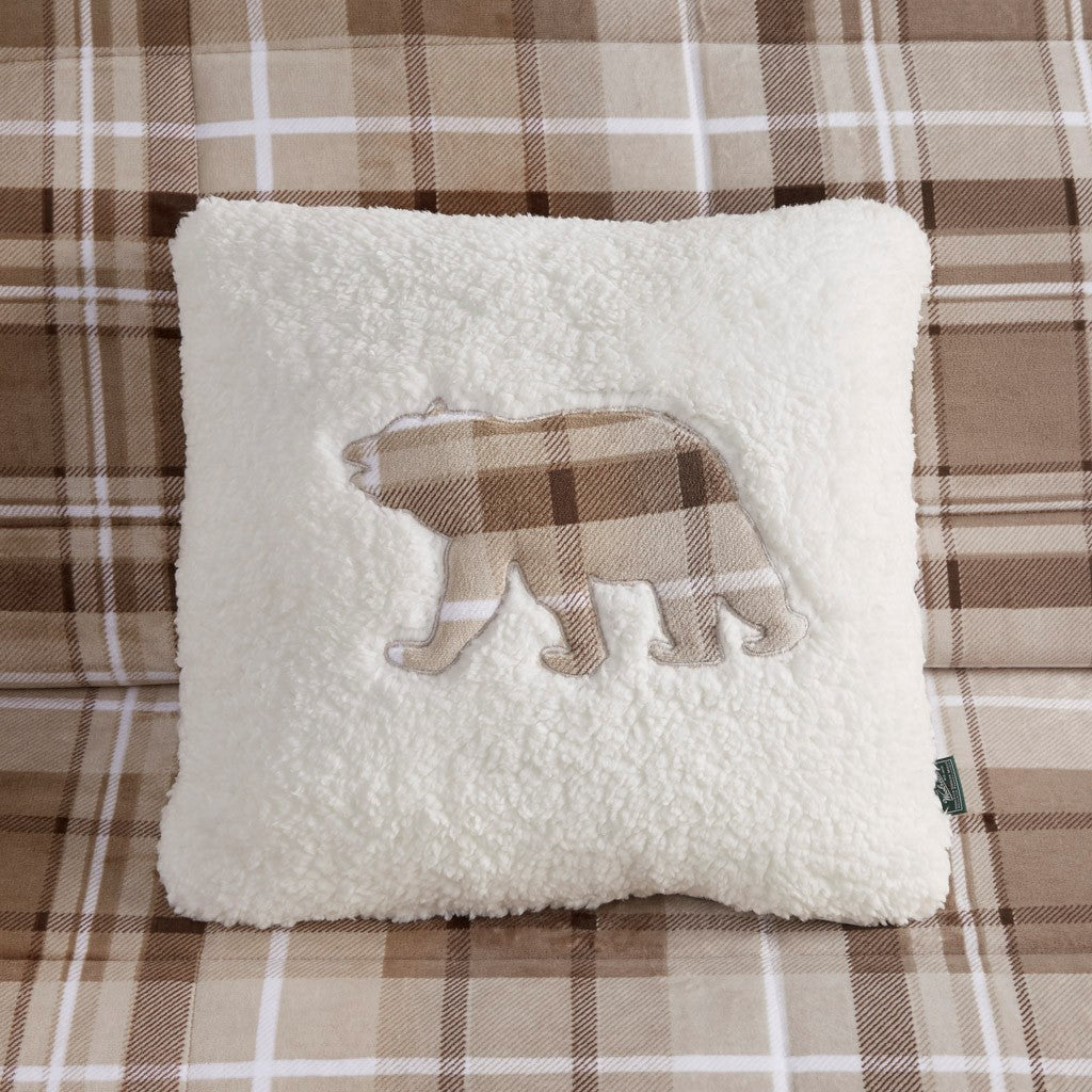 Plush To Sherpa Down Alternative Comforter Set King Multicolor Polyester