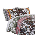 Detroit Fabric 3 Piece Queen Size Quilt Set With Tribal Motifs, Multicolor Multicolor Fabric