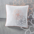 6 Piece Printed Cotton Quilt Set With Throw Pillows Grey Peach Full Queen Full Grey Peach Polyester