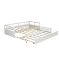 Extending Daybed With Trundle, Wooden Daybed With Trundle, White Twin White Solid Wood